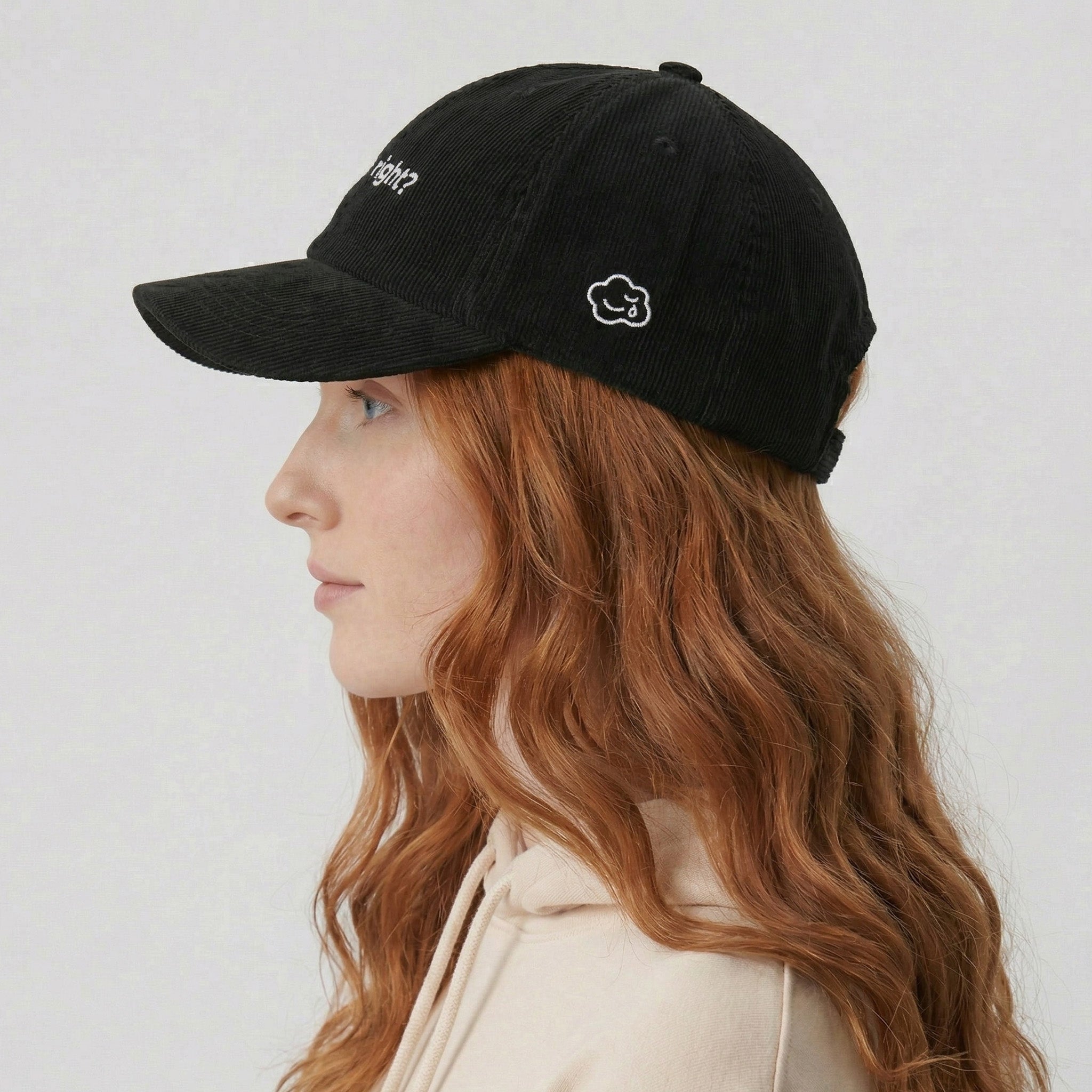 i know, right? corduroy hat.