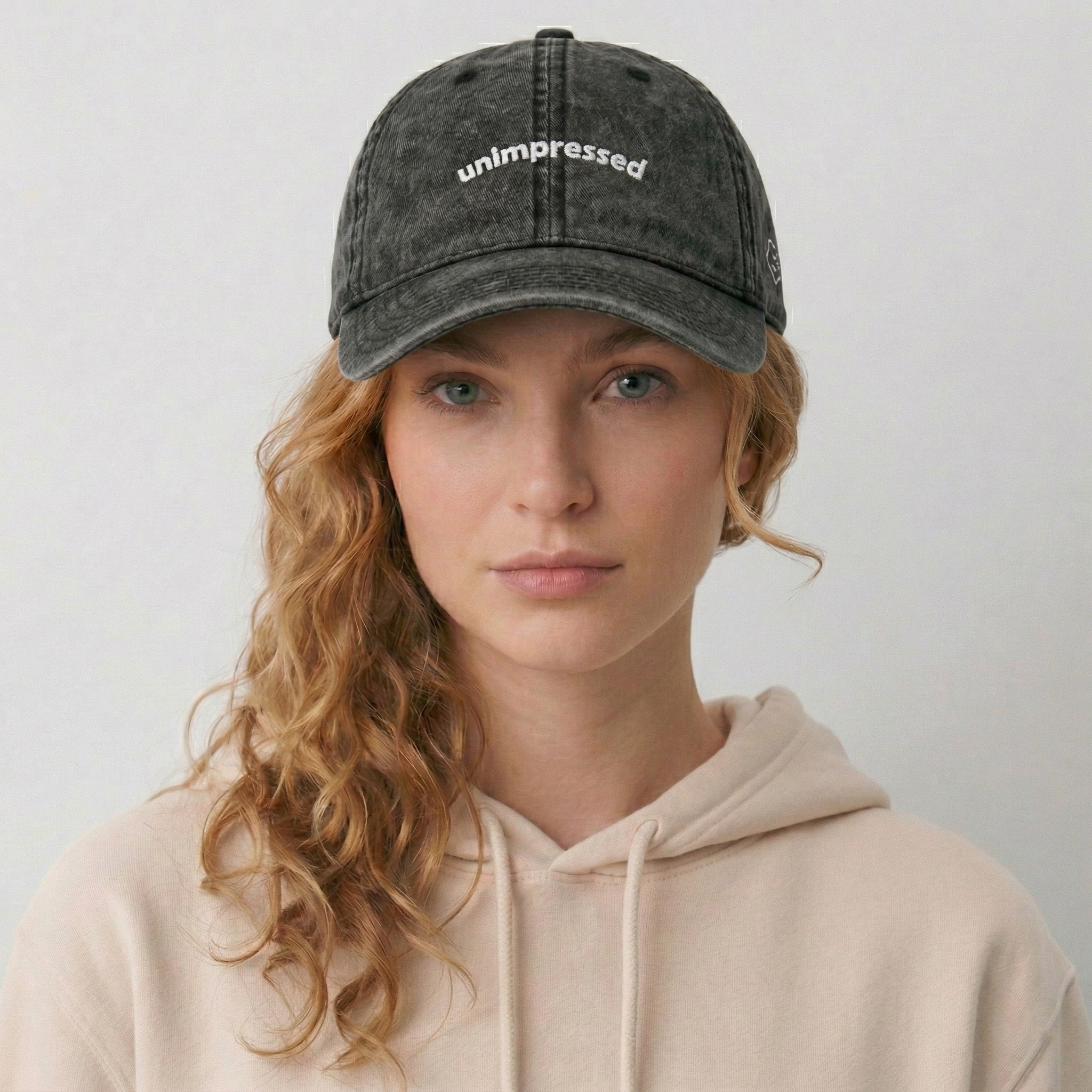 unimpressed vintage hat.