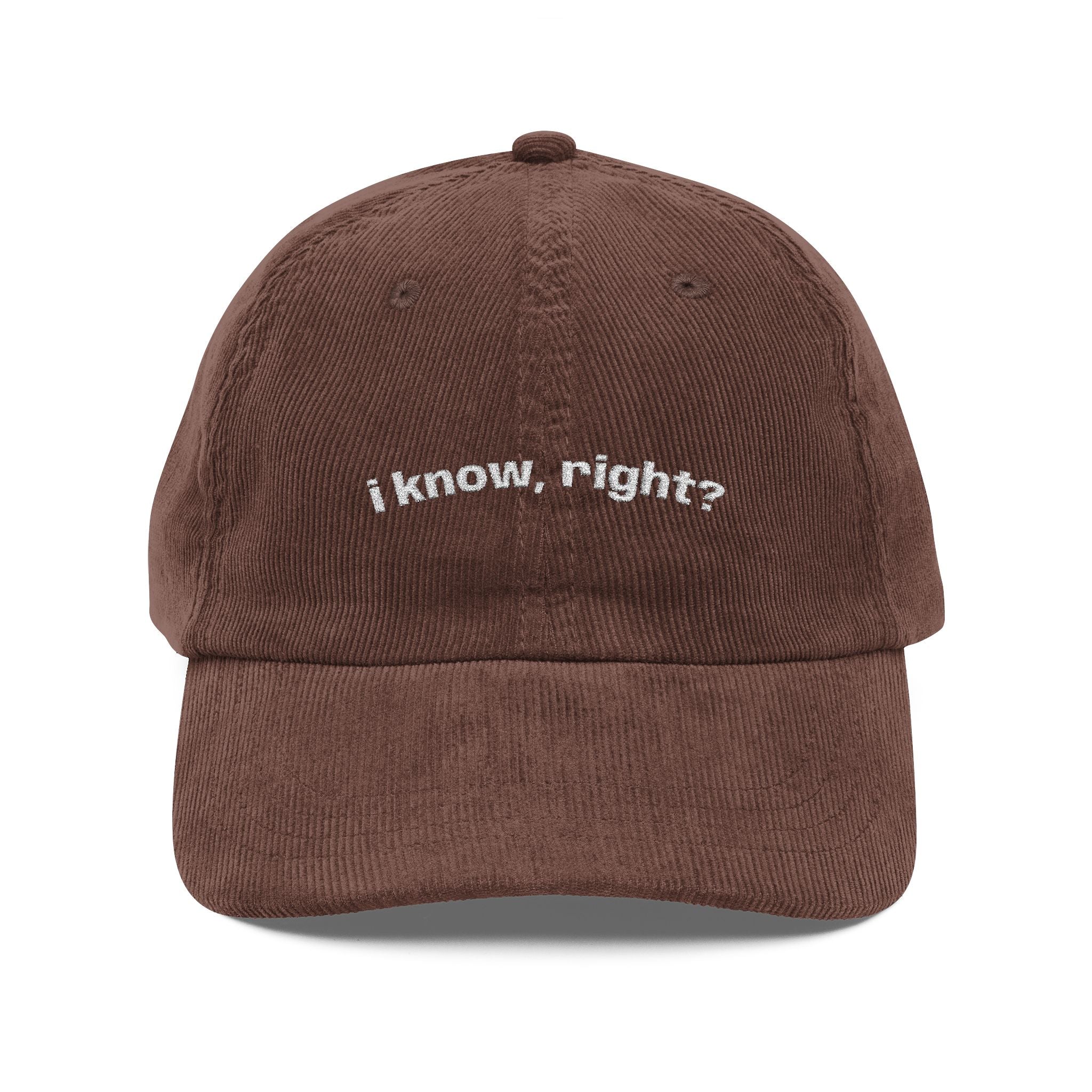 "I know, right?" Dark Corduroy Hat